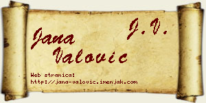 Jana Valović vizit kartica